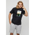 Men's basic black T-shirt with YAPPI print