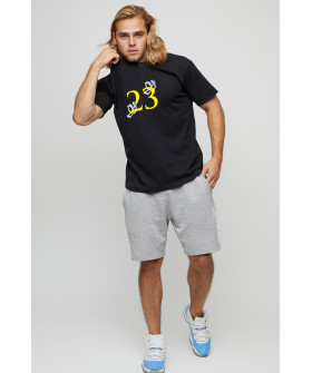 Men's basic black T-shirt with YAPPI print