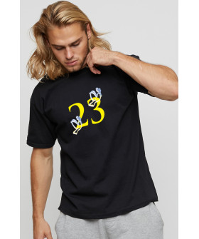 Men's basic black T-shirt with YAPPI print