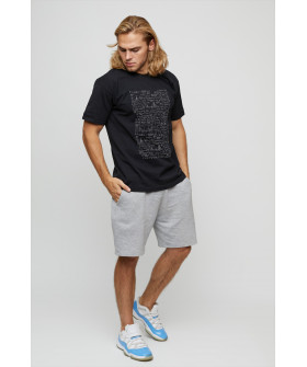 Men's basic black T-shirt with YAPPI print