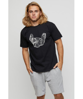 Men's basic black T-shirt with YAPPI print