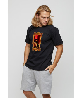 Men's basic black T-shirt with YAPPI print