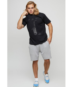 Men's basic black T-shirt with YAPPI print