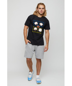 Men's basic black T-shirt with YAPPI print