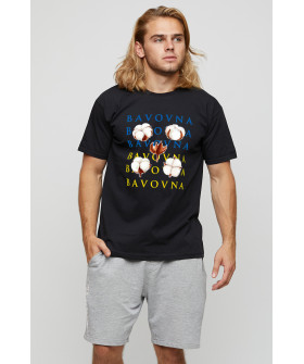 Men's basic black T-shirt with YAPPI print