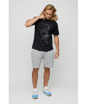 Men's basic black T-shirt with YAPPI print