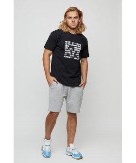 Men's basic black T-shirt with YAPPI print