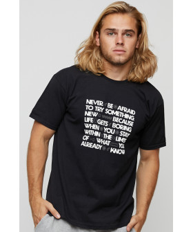 Men's basic black T-shirt with YAPPI print