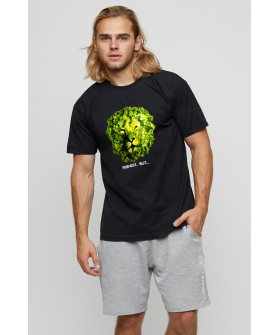 Men's basic black T-shirt with YAPPI print