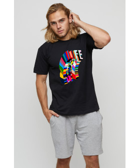 Men's basic black T-shirt with YAPPI print