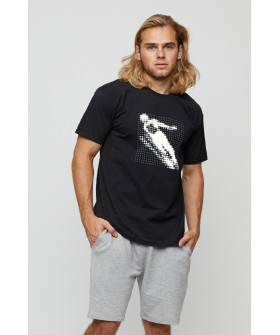 Men's basic black T-shirt with YAPPI print