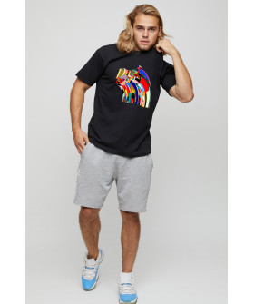 Men's basic black T-shirt with YAPPI print