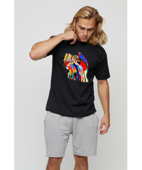 Men's basic black T-shirt with YAPPI print