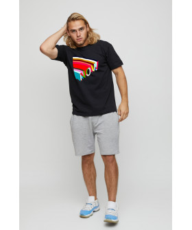 Men's basic black T-shirt with YAPPI print