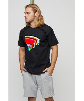 Men's basic black T-shirt with YAPPI print