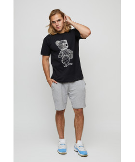 Men's basic black T-shirt with YAPPI print