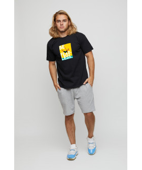 Men's basic black T-shirt with YAPPI print