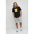 Men's basic black T-shirt with YAPPI print