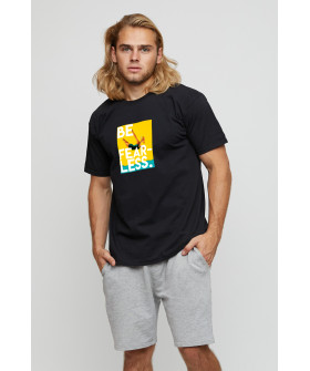 Men's basic black T-shirt with YAPPI print