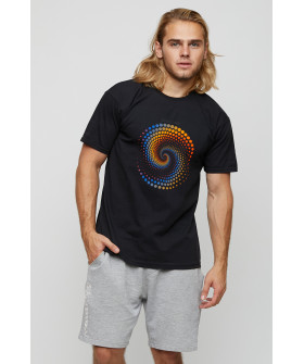 Men's basic black T-shirt with YAPPI print