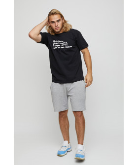 Men's basic black T-shirt with YAPPI print