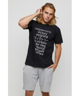 Men's basic black T-shirt with YAPPI print