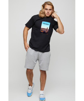 Men's basic black T-shirt with YAPPI print