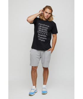 Men's basic black T-shirt with YAPPI print