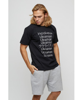 Men's basic black T-shirt with YAPPI print