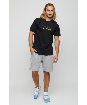 Men's basic black T-shirt with YAPPI print
