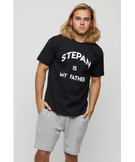 Men's basic black T-shirt with YAPPI print