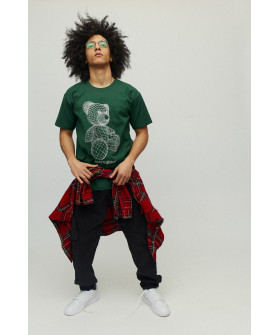 Men's green T-shirt with YAPPI print