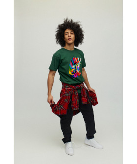 Men's green T-shirt with YAPPI print