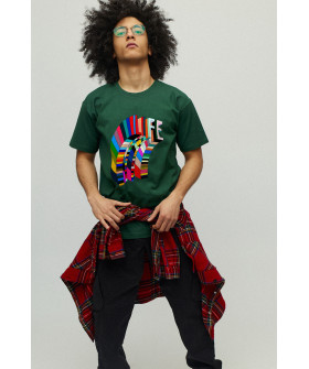 Men's green T-shirt with YAPPI print