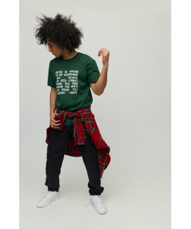 Men's green T-shirt with YAPPI print