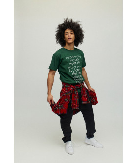 Men's green T-shirt with YAPPI print