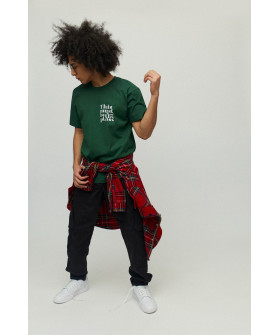 Футболка чоловіча зелена з принтом YAPPI