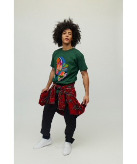 Футболка мужская зеленая с принтом YAPPI