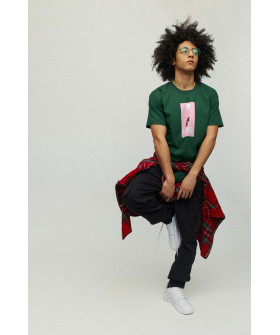 Men's green T-shirt with YAPPI print