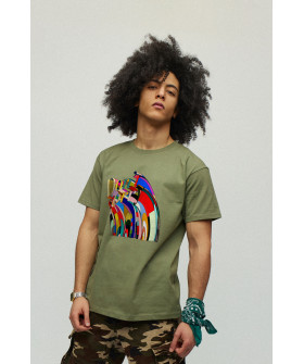 Men's military T-shirt with YAPPI print