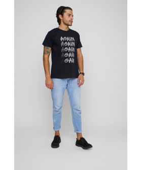 Футболка YAPPI чоловіча чорна "Again - Gain"