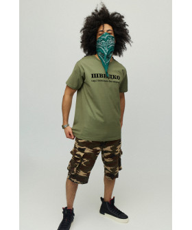 Футболка YAPPI чоловіча хакі зелений "Швидко - повільно без перерв"