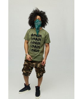Футболка YAPPI чоловіча хакі зелений "Again - Gain"