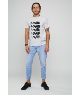 Футболка YAPPI чоловіча сіра "Again - Gain"
