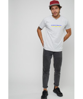 Футболка YAPPI чоловіча сіра патріотична "Нахабність перемагати"