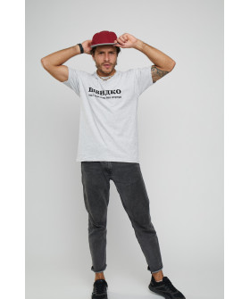 Футболка YAPPI чоловіча сіра "Швидко - повільно без перерв"