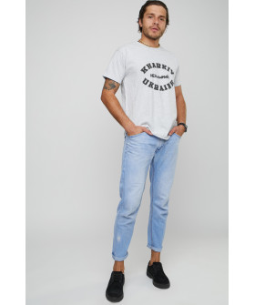 Футболка YAPPI чоловіча сіра патріотична "Kharkiv - Незламний"