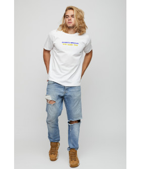 Футболка YAPPI чоловіча біла патріотична "Нахабність перемагати"