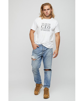 Футболка YAPPI чоловіча біла "CEO"