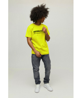 Футболка YAPPI чоловіча жовта "Швидко - повільно без перерв"